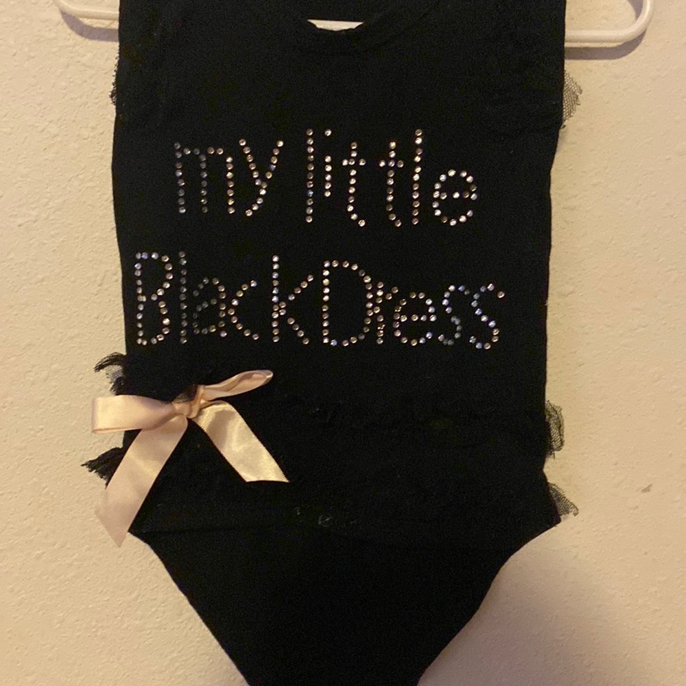 Baby girl size 12 months “My little black dress onesie! “